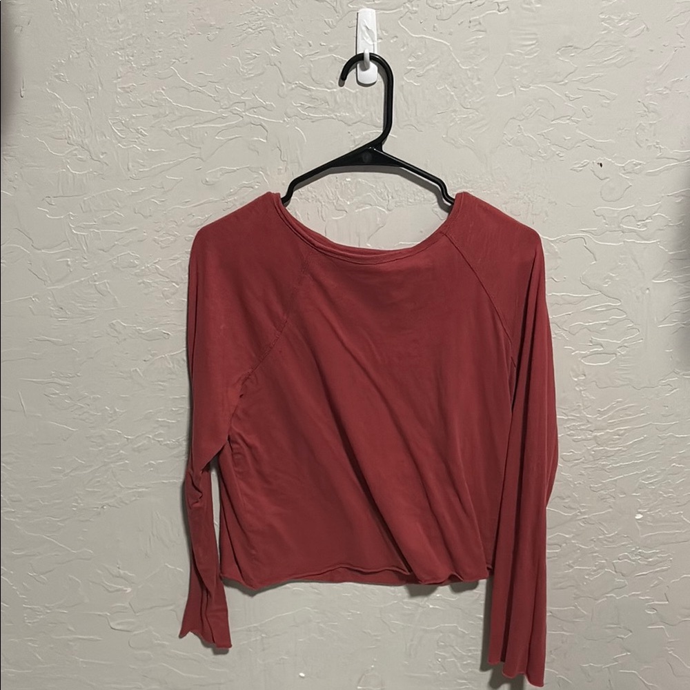 Women's Red Long Sleeve Top